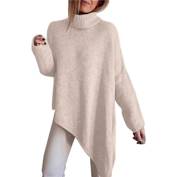 Women Long Sleeve Turtleneck Knit Sweater Oversized Sweaters